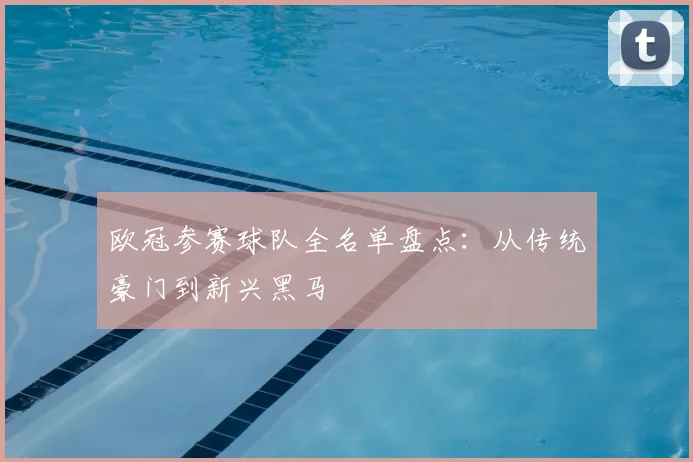 欧冠参赛球队全名单盘点：从传统豪门到新兴黑马